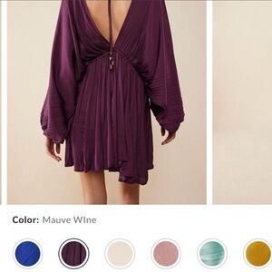 Free People Burgundy Arzel Mini Dress